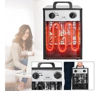 YUENFONG 3000 Chauffage électrique soufflant 3 kW Radiateur de chantier avec 3 niveaux de chauffage avec thermostat pour intérieur et extérieur