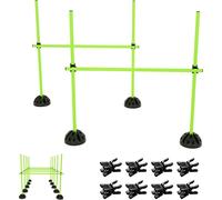 YUENFONG Agility Set de barres de saut, barres d'entraînement pour la condition physique, les obstacles de coordination , le dribble et l'agilité(Vert vif)
