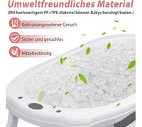 YUENFONG Baignoire de bébé pliable, Baignoire de bébé ergonomique avec pieds antidérapants pour bébés et nouveau-nés (Gris + coussin de baignoire)