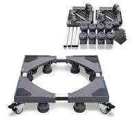 YUENFONG Base réglable pour machine à laver, sèche-linge et réfrigérateur, longueur et largeur 45-75 cm, hauteur 10-13 cm, 8 pieds + 4 roues, gris