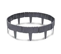 YUENFONG Bordure de pelouse Bordure de Jardin en Plastique Pierre 20 m en polypropylène, Bordure de lit Effet palissade Bordure de pelouse, LxHxP : 25x23x1 cm (Anthracite, 80 pièces)