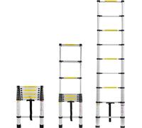 YUENFONG Echelle télescopique 2,6m Echelle aluminium antidérapante Echelle aluminium coulissante Echelle à barreaux Echelle à coulisse Echelle multi-usage Capacité de charge max 150kg