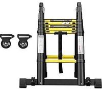 YUENFONG Echelle télescopique 3,8m Echelle télescopique aluminium Antidérapante Echelle pliante Echelle coulissante Echelle multi-usage Capacité de charge max 150 kg Pliable(1,9+1,9M)