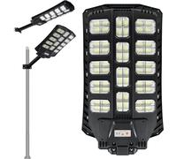 YUENFONG Lanternes de rue Lampes solaires de chemin Lanterne de rue LED avec contrôle de la lumière et capteur de mouvement Batterie étanche IP65, avec télécommande, 500W