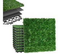 YUENFONG Lot de 11 tapis de gazon artificiel 30 x 30 cm - Miniature - Décoration de jardin - Tapis d'herbe synthétique en polyéthylène - Résistant aux UV - Pour terrasse, balcon, intérieur et