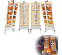 YUENFONG Lot de 4 planches à saumon fumé Planche à saumon fumé avec support stable en acier inoxydable pour brasero & barbecue