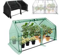 YUENFONG Mini-serre Chauffage des plantes Serre à tomates avec porte enroulable, serre à tomates en film plastique, 180 ×90×90 cm, vert