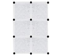 YUENFONG Organisateur de penderie DIY Étagère Système de 6 boîtes en plastique pour vêtements, chaussures, jouets et livres Blanc