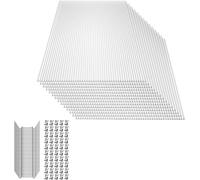 YUENFONG Polycarbonate Plaques transparentes à chambres pour serre Plaques à parois creuses Plaque de serre avec 14 pièces 605 x 1210 x 4 mm 10,25 m²
