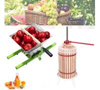 YUENFONG Presse-fruits 30L Presse-fruits en chêne Extracteur de jus de raisin Presse-fruits + 7L Broyeur à fruits Presse-fruits Broyeur à maïs pour fruits
