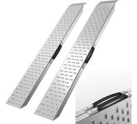 YUENFONG Rampe d'accès 135cm, Rampe Max 400 kg, Cales d'accès en acier galvanisé, Rampe de trottoir, Rampe pour fauteuil roulant, Rampe pour vélo, Rampe de chargement pour voiture, remorque, escalier,