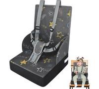 YUENFONG Rehausseur de chaise, Siège d'appoint enfant lavable, Chaise haute de voyage pour bébés et jeunes enfants, Coussin éponge confortable, Rehausseur de chaise flexible (Gris)