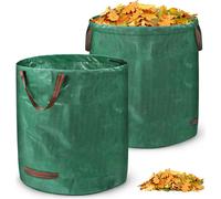 YUENFONG Sac de jardin 227L Sac à déchets de jardin, sac à feuilles en polypropylène Garden Waste Bags avec poignées, pliable et autoportant, pour les déchets de jardin, les déchets végétaux train de
