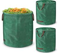 YUENFONG Sac de jardin 227L Sac à déchets de jardin, sac à feuilles en polypropylène Garden Waste Bags avec poignées, pliable et autoportant, pour les déchets de jardin, les déchets végétaux train de