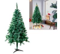 YUENFONG Sapin de Noël Artificiel 120CM, Sapin de Noël Décoration avec Support en Métal, Système de Parapluie Pliant à Assemblage Rapide, Ajoutant Une Ambiance de Noël (PVC Vert, 120cm)