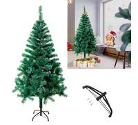 YUENFONG Sapin de Noël Artificiel 180CM, Sapin de Noël Décoration avec Support en Métal, Système de Parapluie Pliant à Assemblage Rapide, Ajoutant Une Ambiance de Noël (PVC Vert, 180cm)