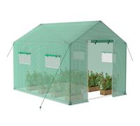 YUENFONG Serre de Jardin, 6㎡ Tunnel Serre de Jardin maraichère Verte, pour tomates - Résistant à l'hiver, protection UV - Pour plantes de jardin, plante de jardin, Serre en film HDPE+LDPE imperméable