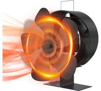 YUENFONG Ventilateur de CheminŽe 5 pales Ventilateur de Poele Chauffant sans ŽlectricitŽ CheminŽe Poele Ventilateur de CheminŽe pour bois/brûleurs de bûches/cheminŽe(60 degrŽ de rotation)
