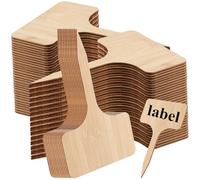 YUENPUN Lot de 100 étiquettes de jardin en bambou, étiquettes de plantes en bambou, étiquettes de plantes en bois de type T, panneaux de plantes en bois de bambou pour plantes d'extérieur, plantes