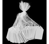 YUENPUN Lot de 1000 étiquettes de prix blanches avec ficelle, étiquettes de prix pour bijoux, articles d'artisanat, ornements, 4,5 x 2,8 cm