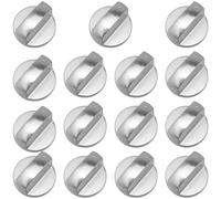 YUENPUN Lot de 15 boutons d'interrupteur de cuisinière à gaz de 8 mm, boutons de rechange argentés à 0 degrés pour cuisinière à gaz de cuisine, four et table de cuisson