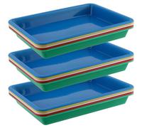 YUENPUN Lot de 15 plateaux rectangulaires colorés, 5 couleurs, activités artistiques, fournitures de bricolage, 28 x 21 x 3 cm