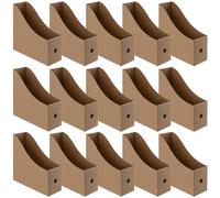 YUENPUN Lot de 15 porte-revues A4, porte-revues en carton avec étiquette, organiseur de fichiers A4 pour bureau, école, bureau à domicile