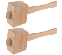 YUENPUN Lot de 2 maillets en bois de hêtre pour burins, marteau de camping pour taraudage en bois, burin sculpté
