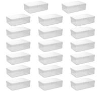 YUENPUN Lot de 20 mini boîtes rectangulaires en plastique transparent, 8,5 x 5,5 x 2,5 cm, petites boîtes de rangement pour petits objets