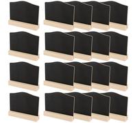 YUENPUN Lot de 20 mini tableaux noirs double face avec support en bois, panneaux de table pour buffet, fête, magasin, buffet, 10 x 7,5 cm