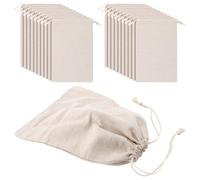 YUENPUN Lot de 20 sacs en maille de coton 20 x 30 cm, sacs réutilisables en mousseline avec cordon de serrage pour légumes, pain, organisation de voyage