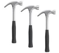 YUENPUN Lot de 3 marteaux à panne fendue courbée en acier carbone pour charpentier, 332 g, marteaux antidérapants pour enlever les clous dans les espaces restreints
