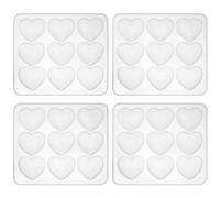 YUENPUN Lot de 4 moules en silicone en forme de cœur avec 9 grilles en forme de cœur, moules en silicone 3D, moules en silicone en forme de cœur pour bricolage, bijoux, savon, cadeau