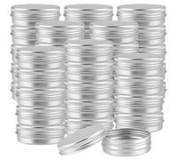 YUENPUN Lot de 40 boîtes rondes en aluminium de 60 ml avec couvercles à vis, bocaux vides en aluminium, petites boîtes rondes en métal pour lotion, crème, stockage, bougies à faire soi-même