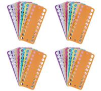 YUENPUN Lot de 40 cartes en plastique pour fil à broder, 10 couleurs, 20 positions, 20 x 8 cm, cartes d'organisation de fils de point de croix pour couture, loisirs créatifs