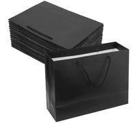 YUENPUN Lot de 40 sacs cadeaux noirs avec poignées, 28 x 20 x 10 cm d'épaisseur, sacs en papier pour mariage, anniversaire, shopping, fête