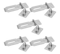 YUENPUN Lot de 5 loquets de porte en acier inoxydable avec cadenas, loquet d'abri de jardin et serrure de porte, fermoir de porte robuste pour fenêtre, placard, armoire, argent