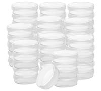 YUENPUN Lot de 50 petites boîtes de Pétri en plastique transparent avec couvercles, 35 mm