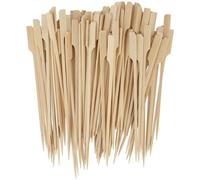 YUENPUN Lot de 500 brochettes plates en bambou de 18 cm, brochettes plates en bambou pour brochettes, pics à cocktail pour barbecue, hamburger, fruits, buffets