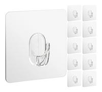 YUENX 10 Pièces Crochets Transparents Auto Adhésifs, Imperméable Lourd Devoir Crochet Adhésif Transparent Autocollants pour Chambre Salle de Bain Cuisine Plafond accrocher