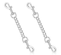 YUEPET Lot de 2 colliers de sécurité en métal de 21,6 cm avec double extrémité et connecteur de harnais pour chien en acier inoxydable