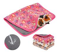 YUEPET Lot de 3 couvertures imperméables lavables en Polaire pour Petit Animal Domestique - Couverture Chaude en Flanelle pour Hamster, Cochon d'Inde, Lapin, Chinchilla, hérisson, Furet (58,4 x 40,6