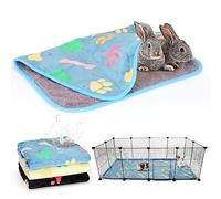 YUEPET Lot de 3 couvertures imperméables pour cochon d'Inde et lapin - Couvertures en polaire lavables pour cage d'animaux de petite taille - Tapis doux pour animaux de compagnie pour hamster, lapin