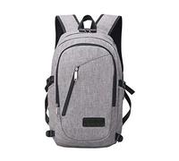 Yuepin Sac à Dos pour Ordinateur Portable, Sac de Voyage pour Ordinateur de Bureau Résistant à l'eau Bookbag College avec Antivol et Port de Charge USB pour Ordinateur Portable de 17 Pouces (Gris)