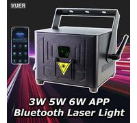 YUER Bluetooth App 3W 5W 6W RGB Animation Laser lumière Scanner projecteur scène lumière DJ Disco Bar Club fête mariage noël 3W