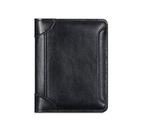 YUERYXH Portefeuille À Trois Volets en Cuir pour Hommes avec Blocage RFID, Portefeuilles Décontractés de Tous Les Jours Pouvant Contenir 13 Cartes, Carte de Crédit, LBill Fold,(Black)