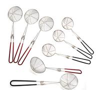 Yueser 8 pièces Acier Inoxydable Spider Passoire Hot Pot Écumoire avec Silicone Poignée pour Cuisine Thé au Lait Frites