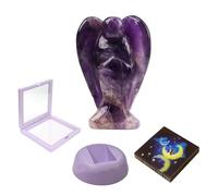 Yueser Amethyste Ange Figurine, Amethyste Pierre Naturelle Ange Gardien Statue Ange Cristal pour Méditation Yoga Ange Decoration Cadeau pour Femme Homme Amis Soeur Violet 1,5 Pouce