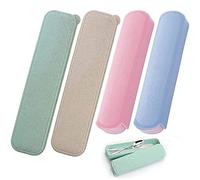 Yueser Boîte à Couverts Portable, 4 PCS Réutilisables Fourchette Cuillères Boîte de Rangement pour Couverts Range pour Voyage Camping