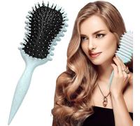 Yueser Brosse Cheveux Bouclés, Curl Defining Brush Brosse à Cheveux Bouclés Bouncing Curl Brush Define Styling Brush pour Fixer et Façonner les Boucles (27 cm, Blue)
